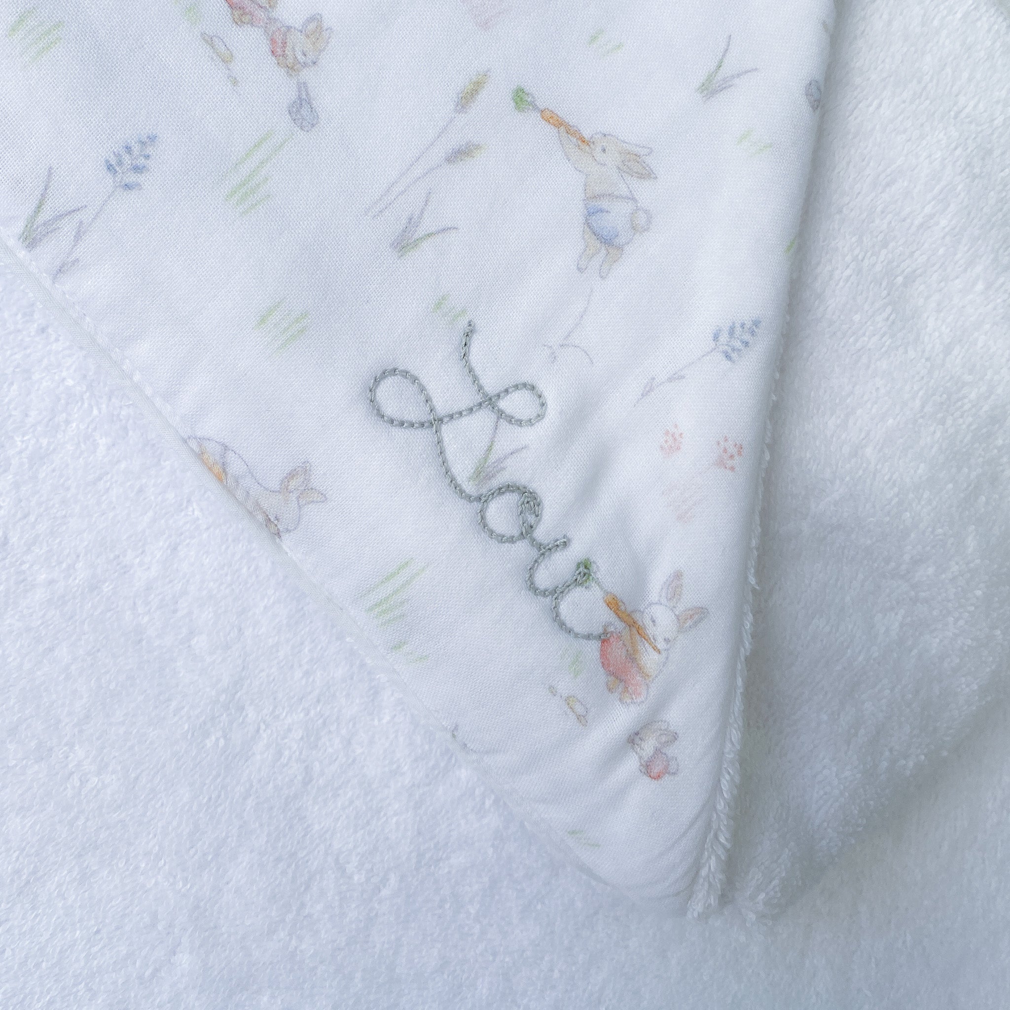 Cape de bain, motif Clairière / Galet