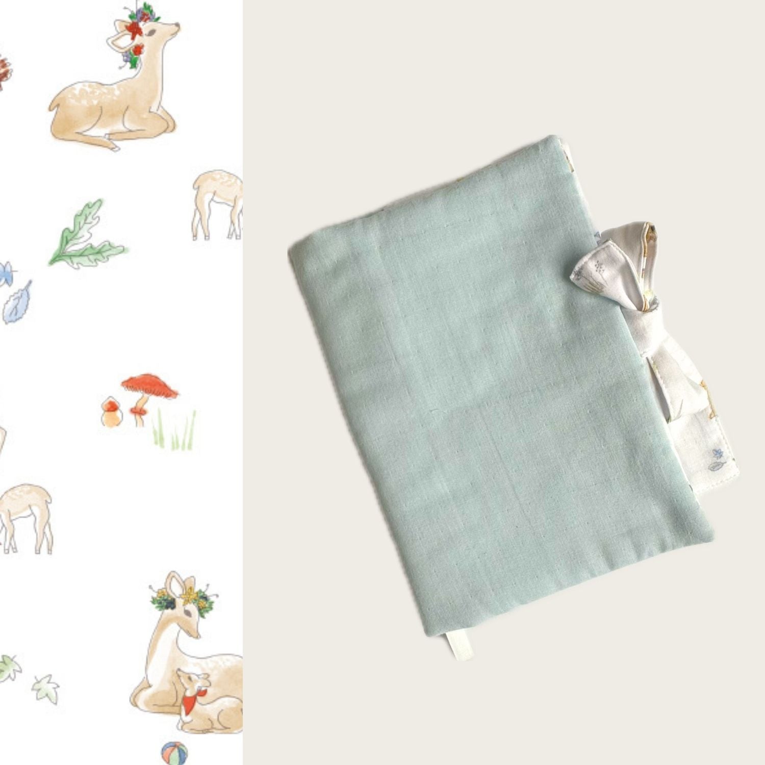 Protège-carnet motif Sous bois / Myosotis