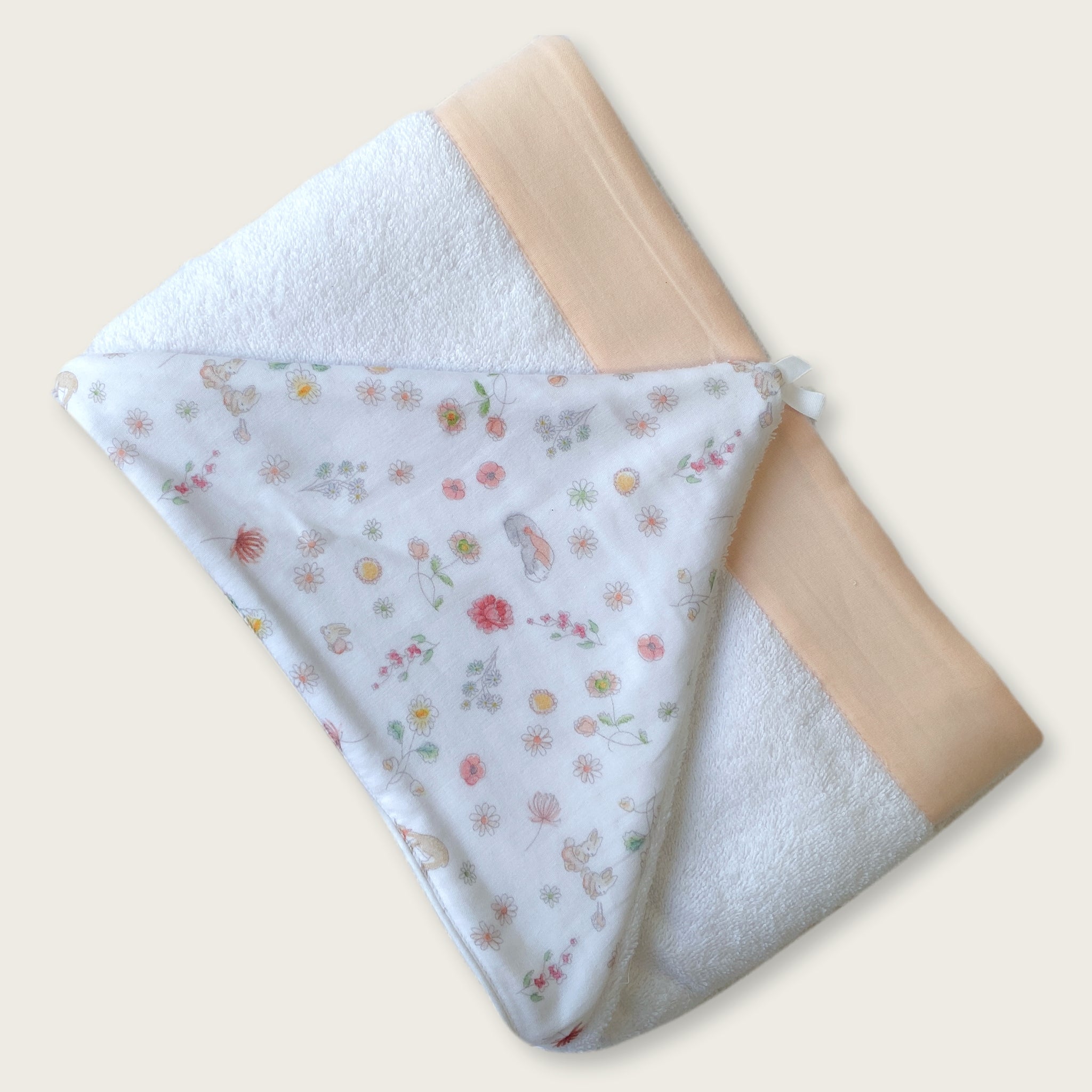 Cape de bain, motif Prairie / Pivoine