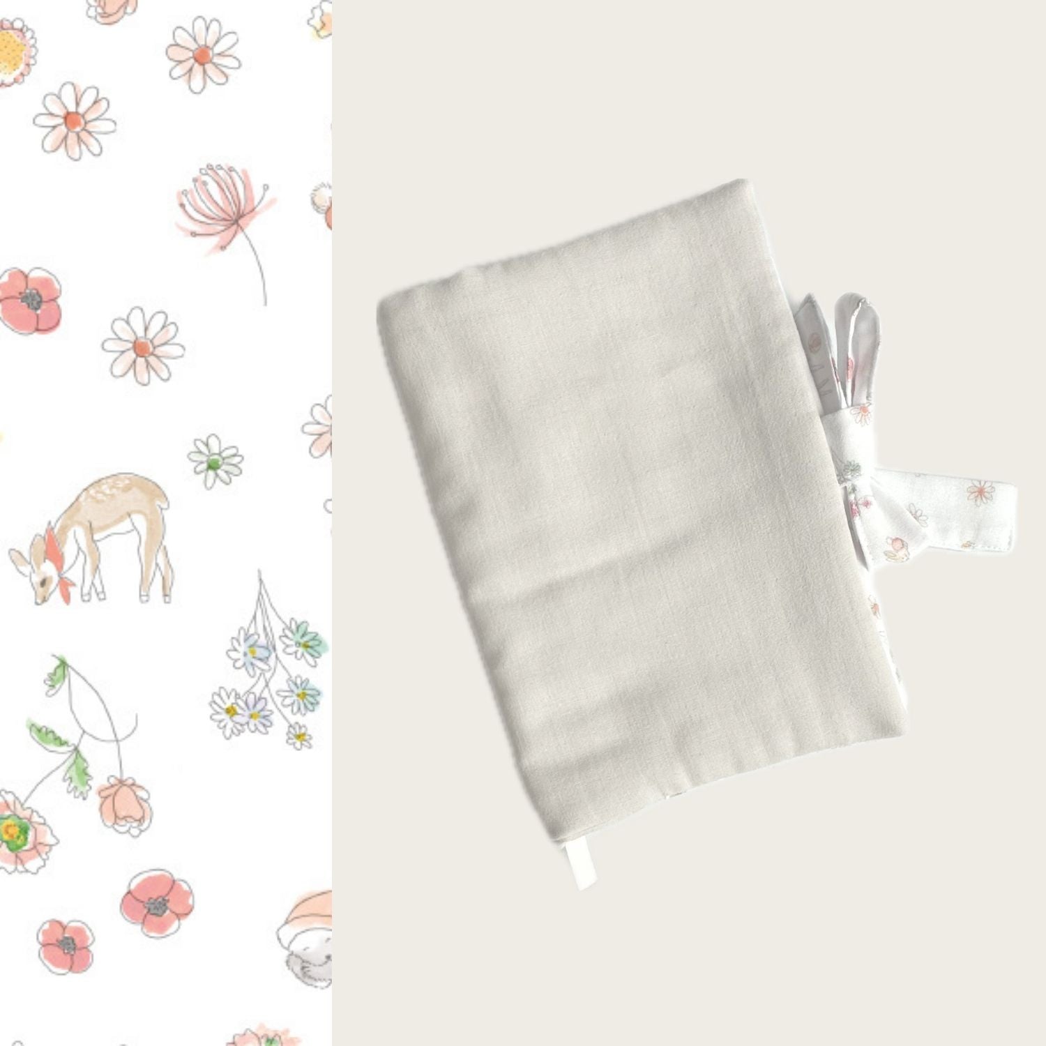 Protège-carnet motif Prairie / Galet