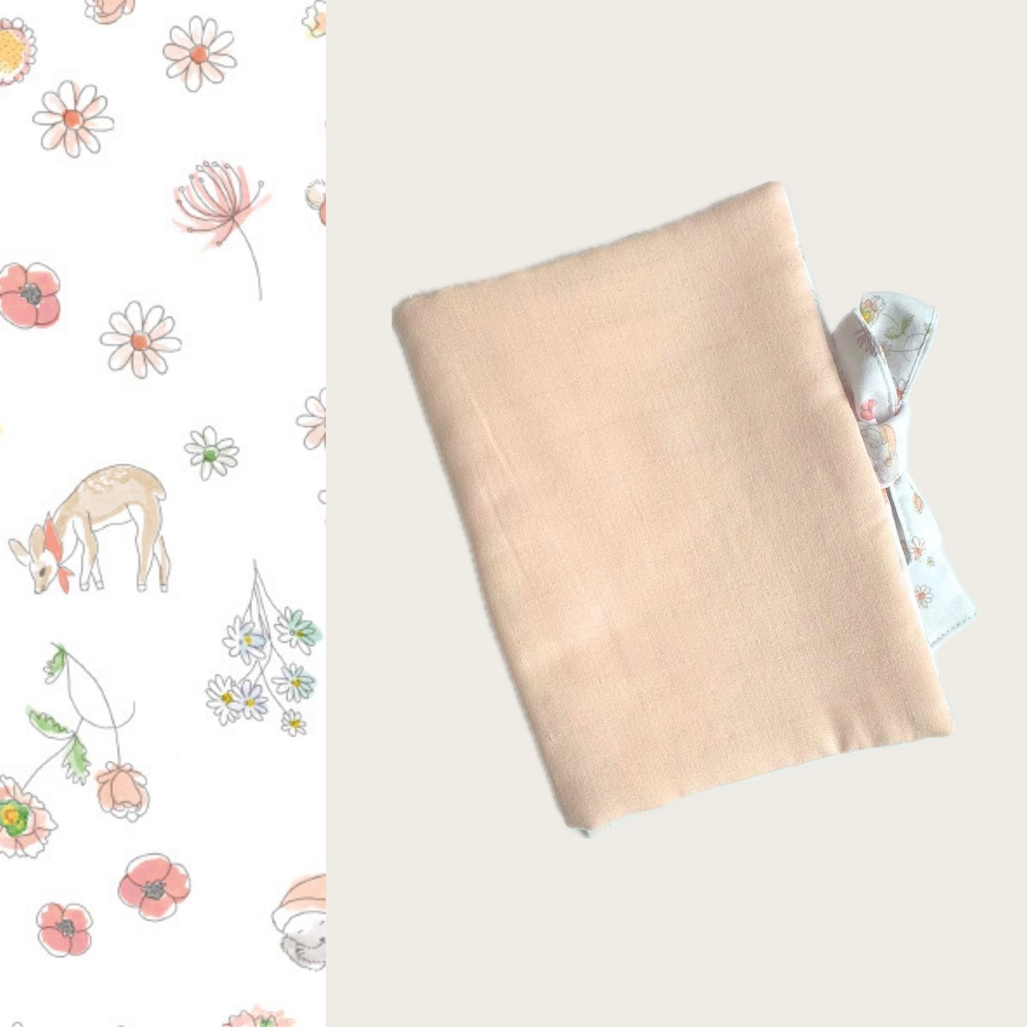 Protège-carnet motif Prairie / Pivoine