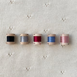 Couverture Petits Coeurs, couleur Naturelle, avec broderie Rouge Grenat