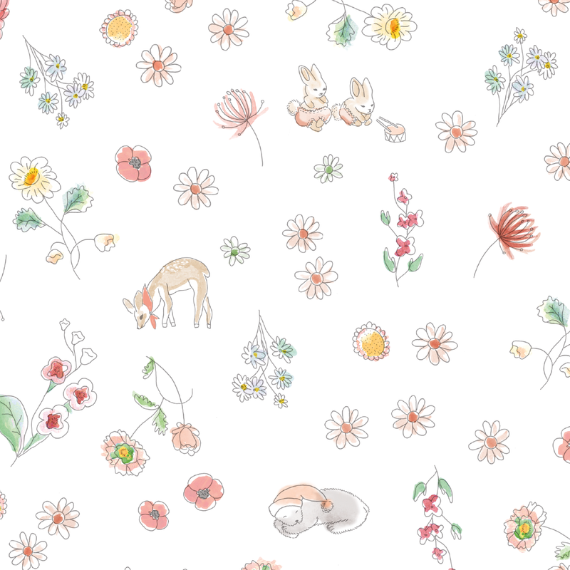 Lange à motifs Prairie brodé au prénom