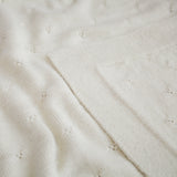 Couverture Petits Coeurs, couleur Naturelle, avec broderie Rouge Grenat
