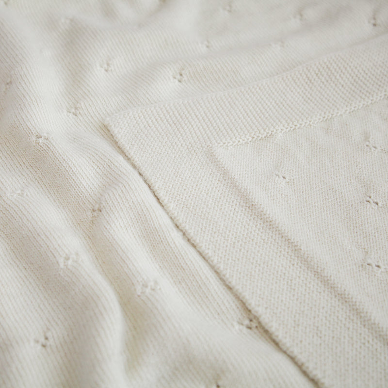 Couverture Petits Coeurs, couleur Naturelle, sans broderie